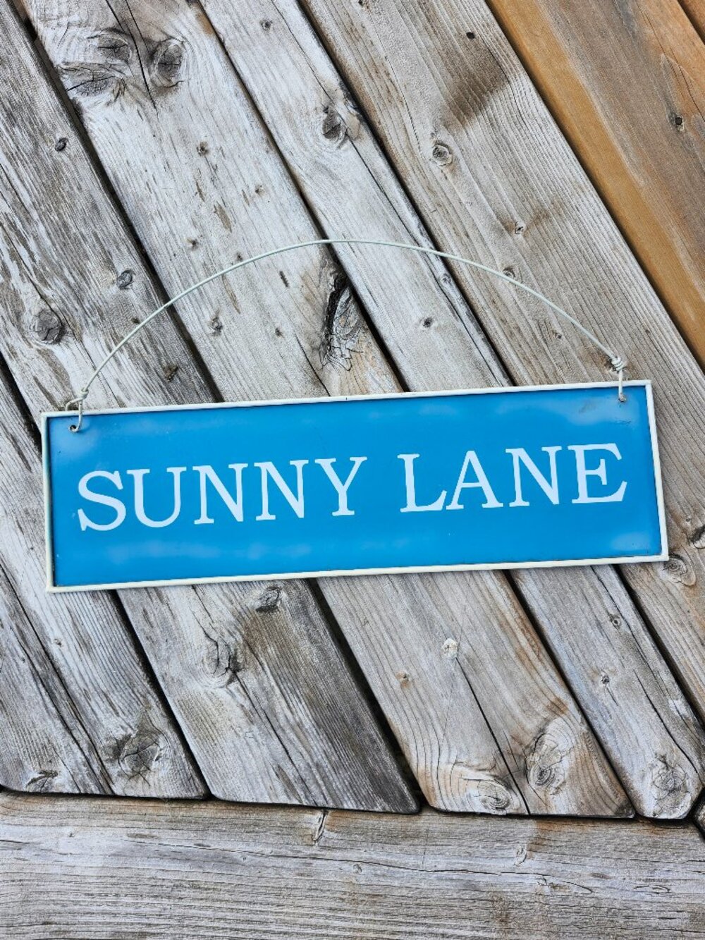 Sunny Lane Decorative Wall Sign Blue White Coastal Decor Metal